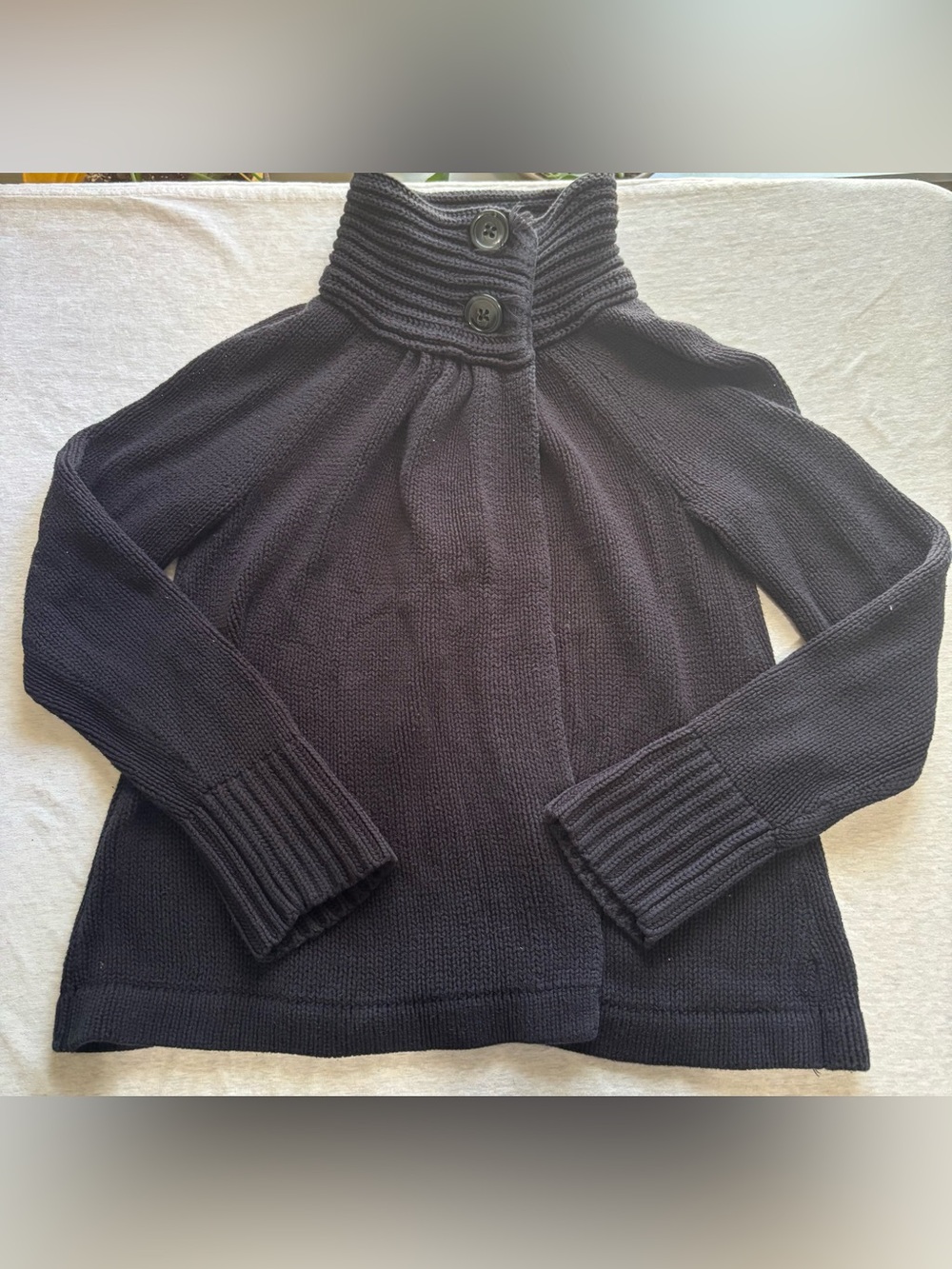 Old Navy Black Knit High Neck Cardigan Sweater Size L